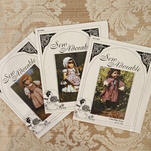 Sewing Patterns Bundle of 3 For 18" Dolls, American Girl, New Uncut